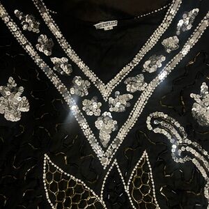 Black and Silver Sequin Top. Vintage/retro top …size small